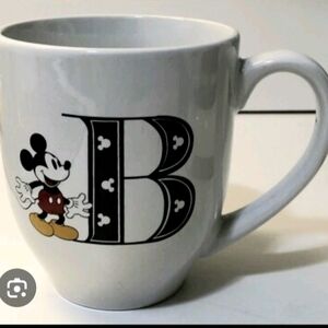 Disney Mickey Mouse White and Black Mug Letter B